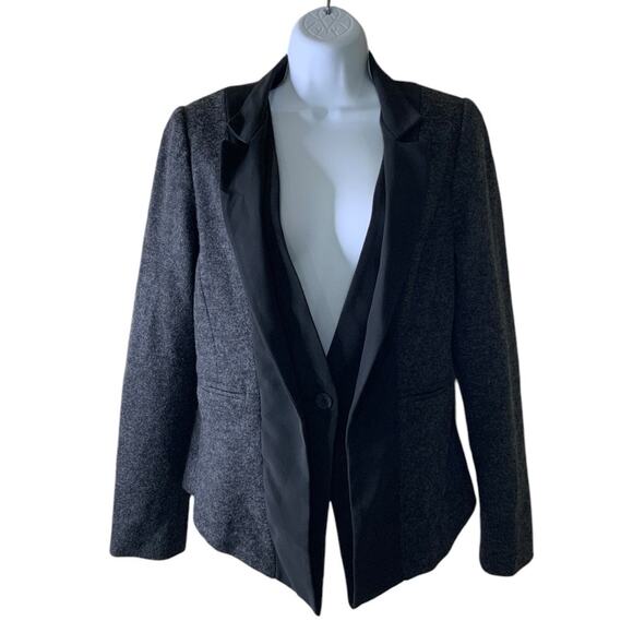 Elevenses Blazer Jacket Womens 12 Wool Blend One Button Tailored Fit Workwear - Picture 3 of 11